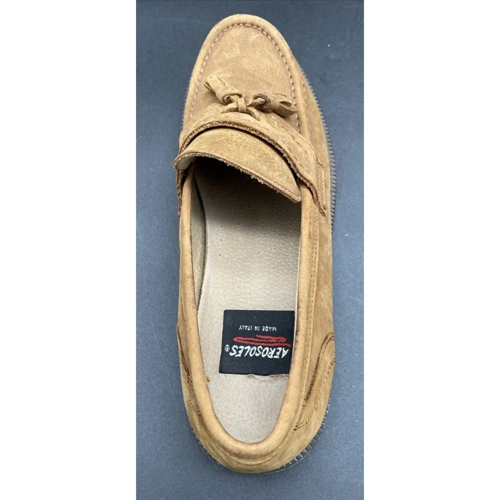 Aerosoles Men's Brown Leather Tassel Loafer Driving Moccasin Sz 10 Slip On Shoes